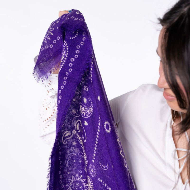 Foulard en 100% laine Alice - VIOLET