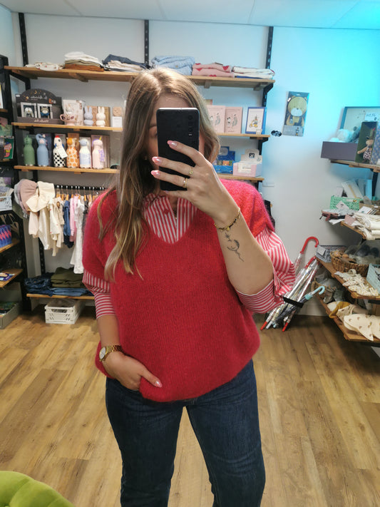Pull sans manche FRAMBOISE - Melodie