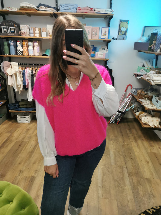 Pull sans manche FUSCHIA - Melodie