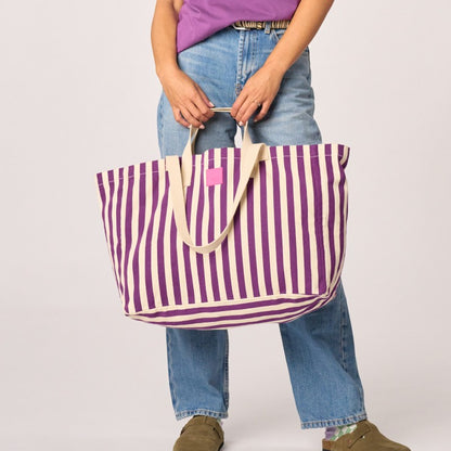Sac cabas rayures - VIOLET