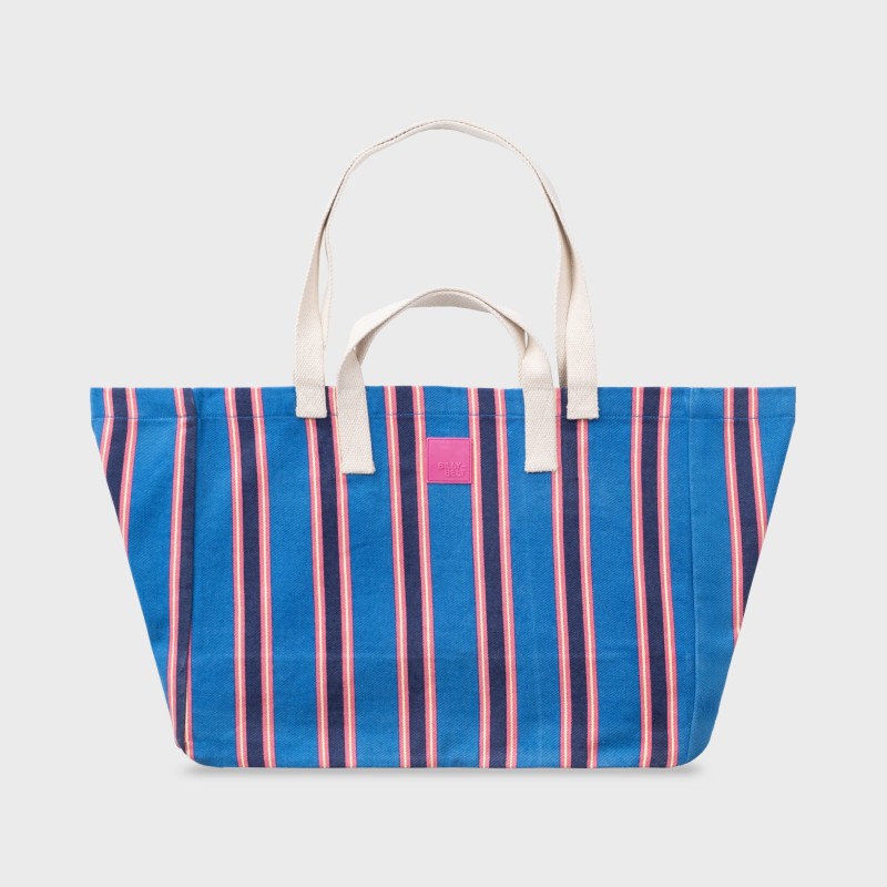 Sac cabas rayures - BLEU