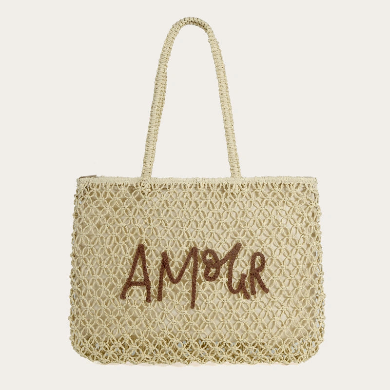 Sac de plage Amour - BEIGE