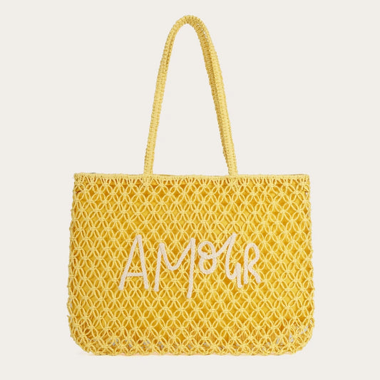 Sac de plage Amour - JAUNE