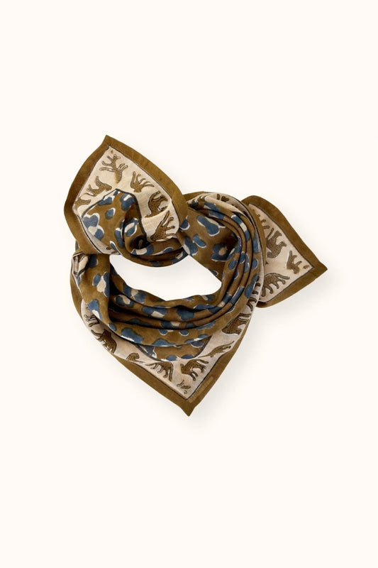Foulard "Dupitta" LÉOPARD TAPENADE- Apaches
