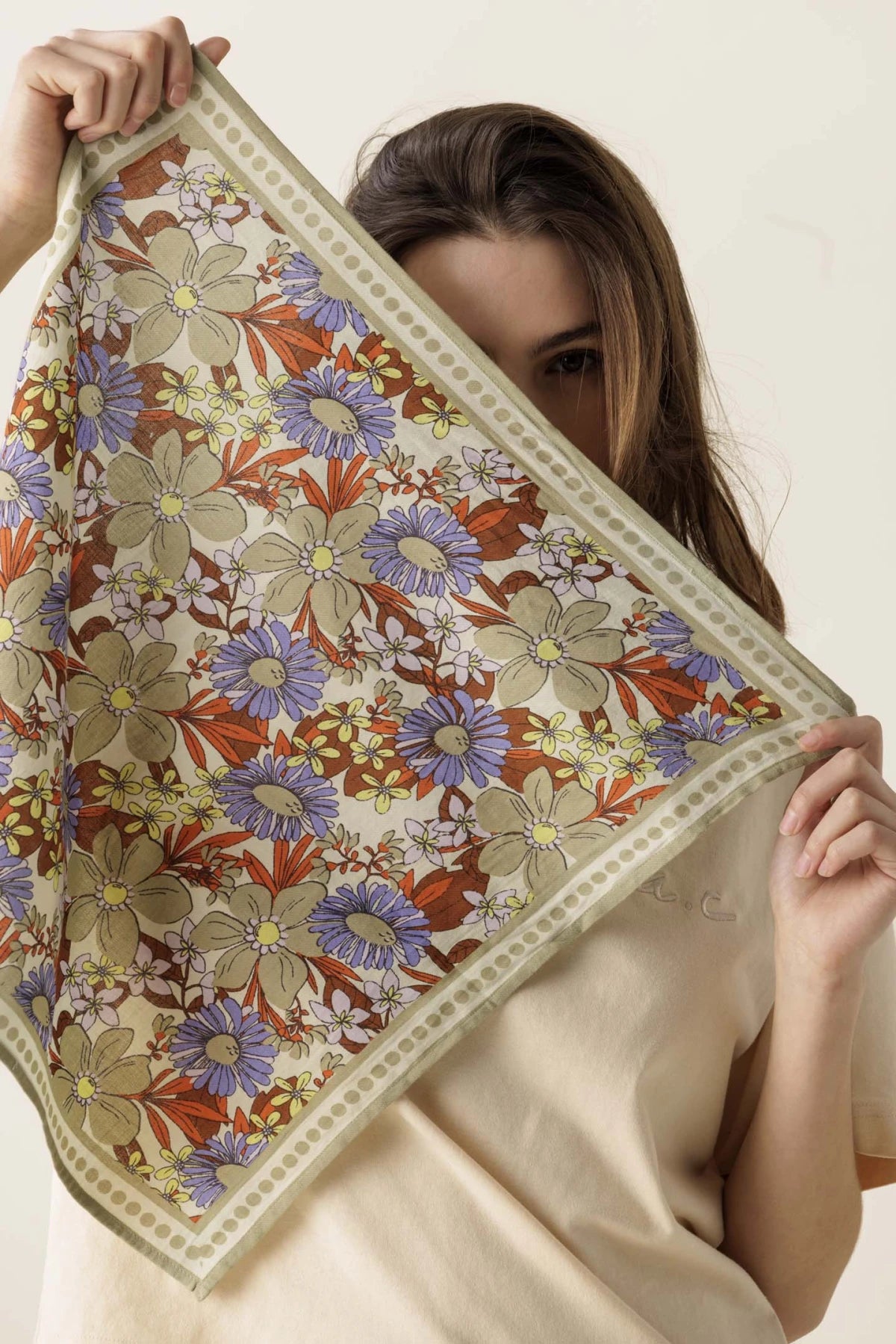 Foulard "Manika Bouquet" BOUQUET MACADAMIA - Apaches