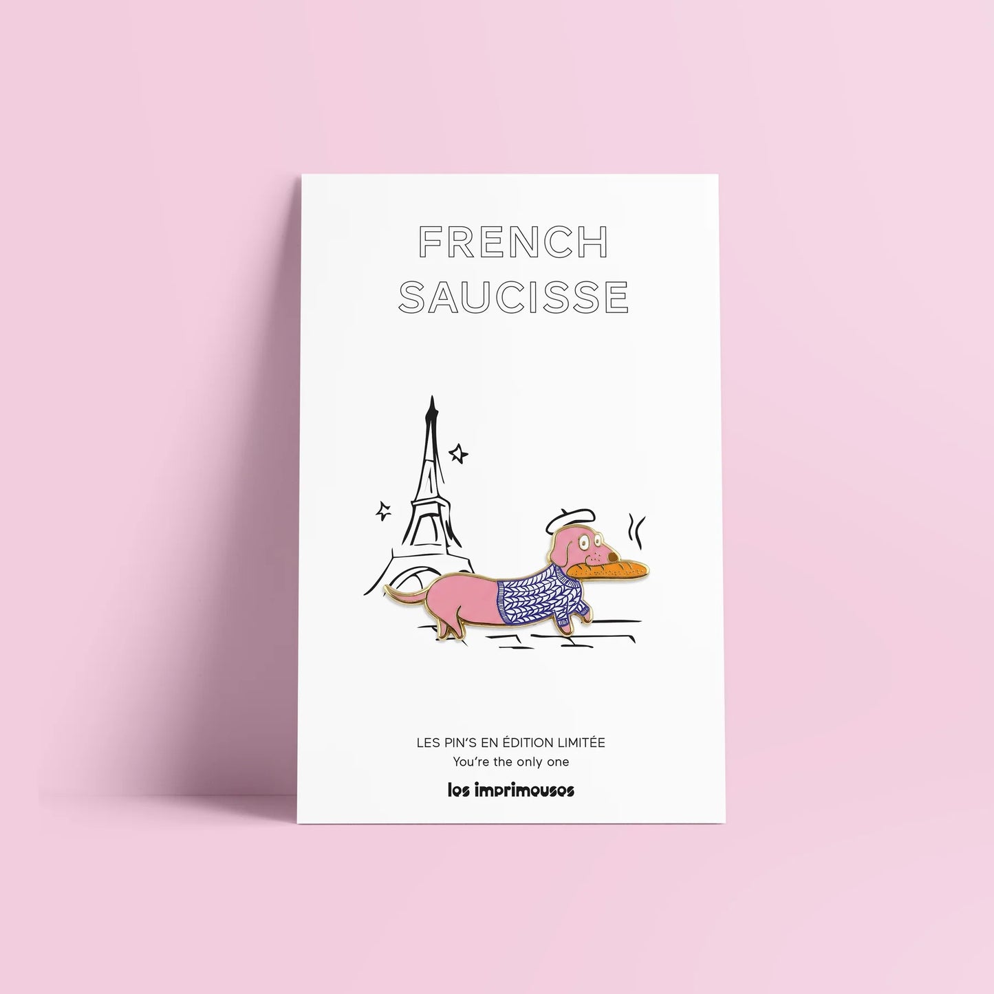Pin’s French Saucisse - Teckel parisien rose