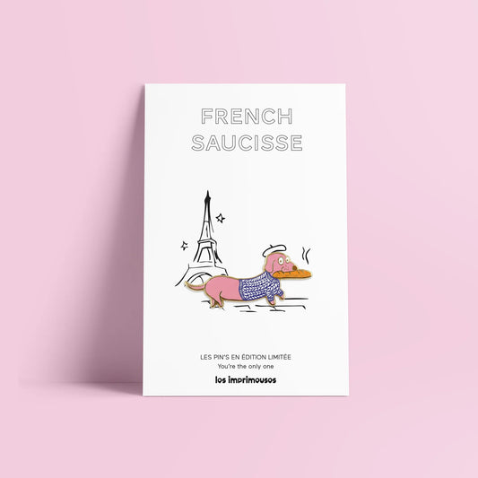 Pin’s French Saucisse - Teckel parisien rose